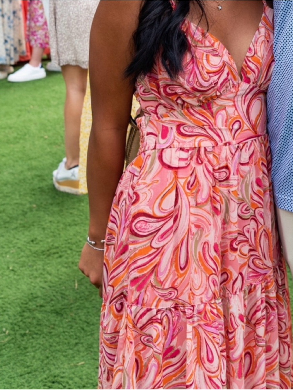 nk Orange Paisley Tiered Floaty Maxi Dress Size L
